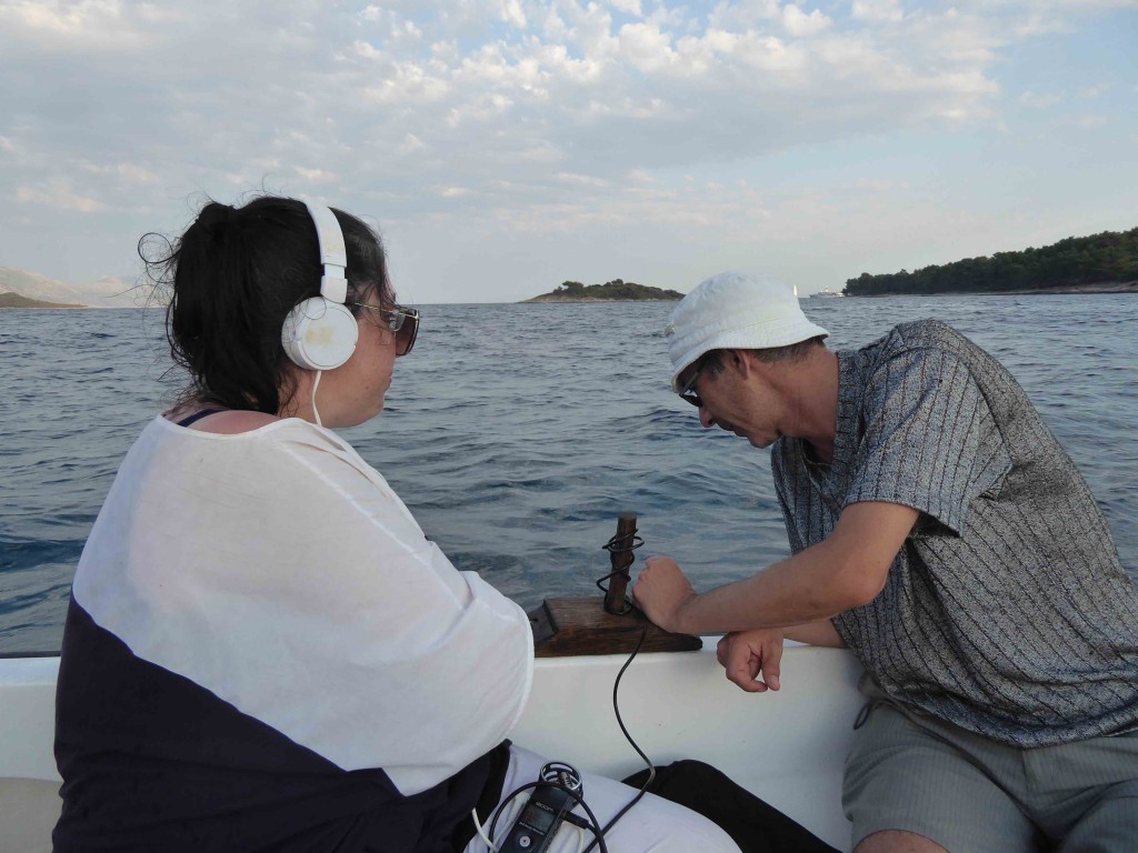 Robertina Sebjanič, Darko Fritz, underwater sound recording, Korčula, July 2017