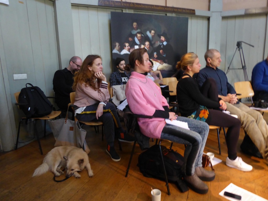 Le public de "Trust Me, I'm An Artist" dans le Theatrum Anatomicum Waag Society, Amsterdam, Novembre 2017 Photo : A. Bureaud